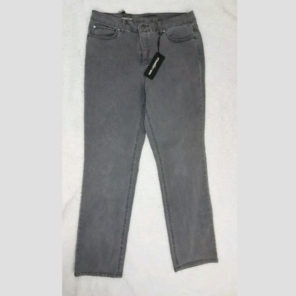 Karl Lagerfeld Gray Jeans Size 12 Straight Slimmin
